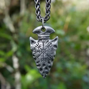 Colgante lanza vikinga Vegvisir - Guía tu camino con el símbolo vikingo de la brújula